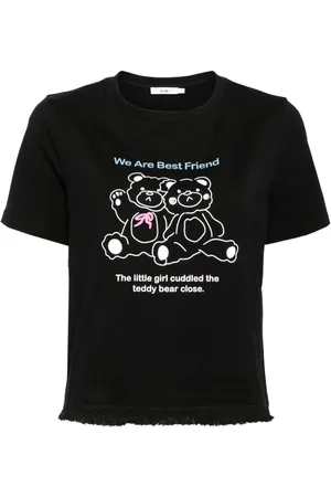 B+AB Bear T-shirt med frynser