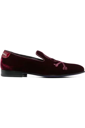 Philipp Plein 20mm loafers i velour med dødningehoved-udsmykning