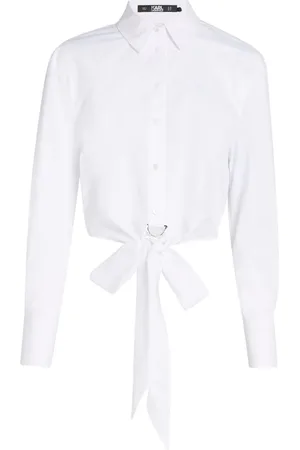 Karl Lagerfeld Cropped poplin-skjorte
