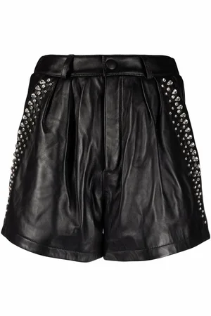 Philipp Plein Lædershorts med krystaludsmykning