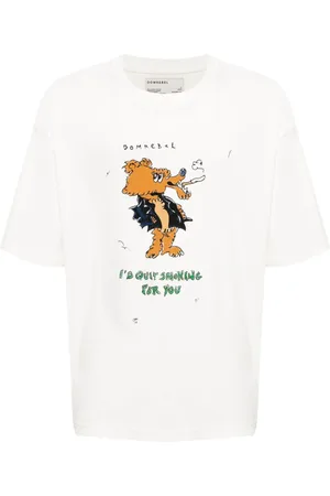 DOMREBEL T-shirt med tegneserie-tryk