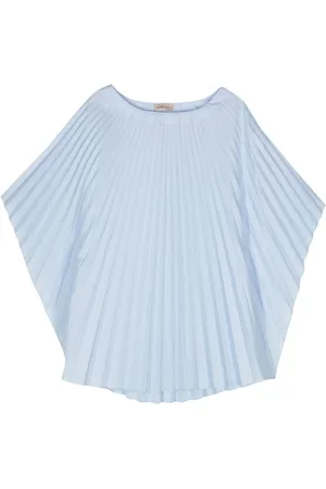 BLANCA Plisseret bluse med bådudskæring