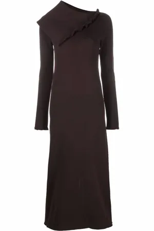 Jil Sander Lang kjole med asymmetrisk krave