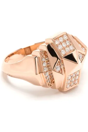 Statement Rockaway Pyramid ring i 18 karat rødguld med diamant