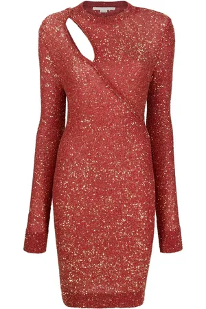 Stella McCartney Kort kjole med pailletter og udskæringsdetalje