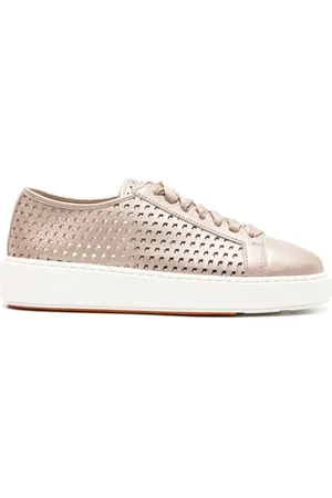 santoni Lædersneakers med perforeringer