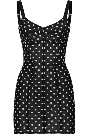 Dolce & Gabbana Kort polkaprikket korset-kjole