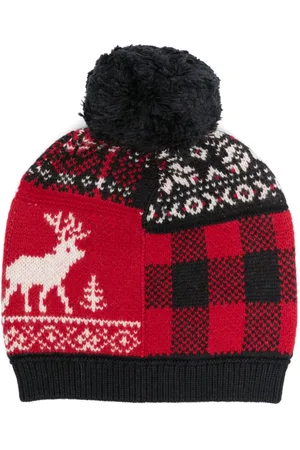 Ralph Lauren Fair Isle-strikket hue med pompon