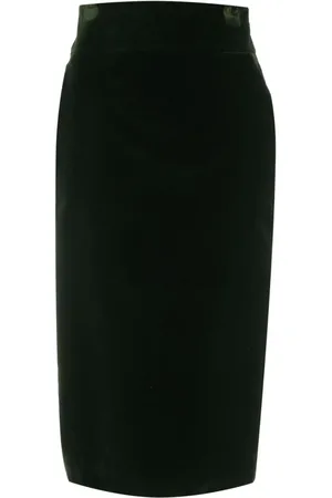 ALEXANDRE VAUTHIER Midi nederdel i velour med knap i siden