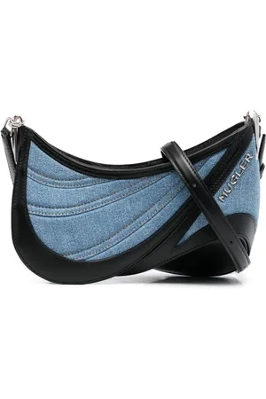 MUGLER Medium Spiral Curve 01 taske i denim