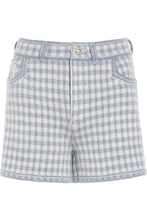 Barrie Gingham-ternede shorts i kashmir-blanding