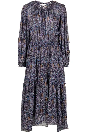 Marant Etoile Mellemlang Naema kjole med blomstertryk