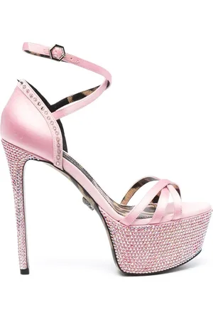 Philipp Plein Udsmykkede plateau-sandaler i satin