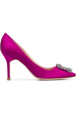 Manolo Blahnik Pumps i satin med udsmykning