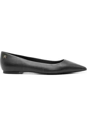 Tommy Hilfiger Essential ballerinasko i læder med spids snude