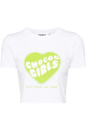 Chocoolate Cropped T-shirt med grafisk tryk