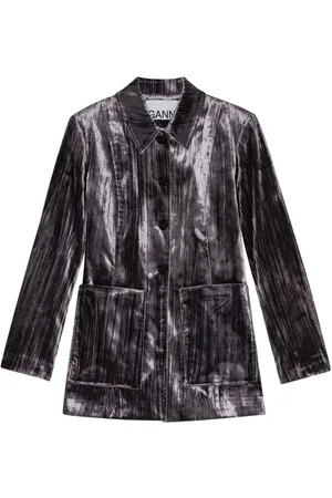 Ganni Blazer med velour-finish