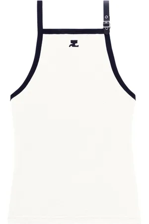 Courrèges Tanktop med kontrastkant og spænde