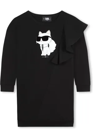 Karl Lagerfeld Kjole med Choupette-tryk og rund hals