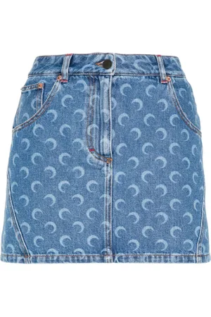Marine Serre Kort Deadstock denimnederdel