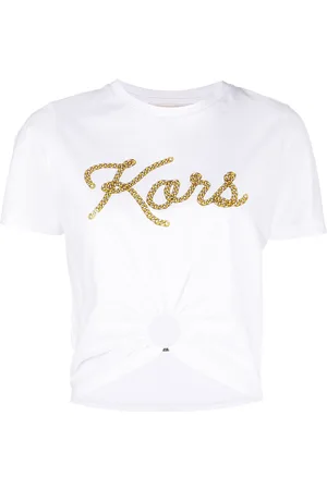 Michael Kors T-shirt med samlet detalje og logotryk
