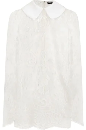 Dolce & Gabbana Kort blonde-kjole med Peter Pan-krave