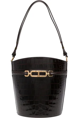 Tom Ford Mellemstor krokodillepræget bucket-taske
