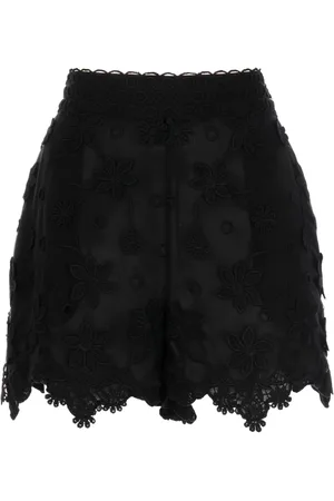Elie saab Blomsterbroderede silkeshorts