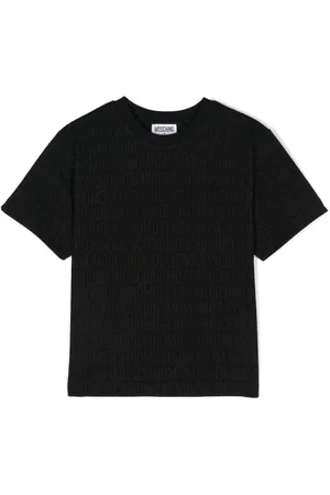 Moschino Intarsiastrikket T-shirt med logo