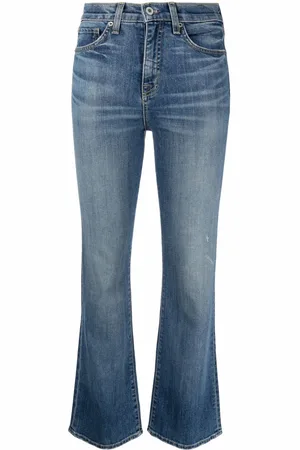 NILI LOTAN Bootcut-jeans med bleget effekt og høj talje