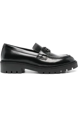Calvin Klein Loafers i læder med monogram-plade