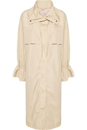 Twin-Set Trenchcoat i taffeta med graveret logo