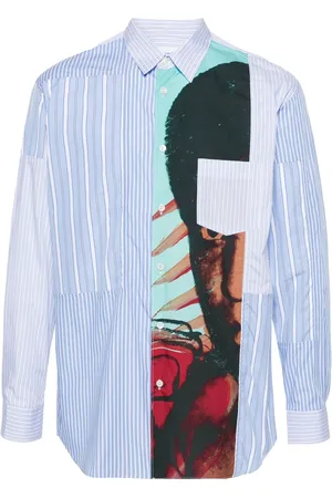 Comme des Garçons Skjorte med paneler og blandet tryk
