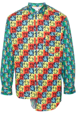 Comme des Garçons Asymmetrisk skjorte med Andy Warhol-tryk