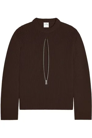 Courrèges Ribstrikket sweater med lynlås