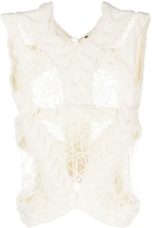 Alexander McQueen Hæklet bluse med paneler fra 2010