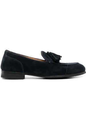 ALBERTO FASCIANI Loafers i ruskind med kvast-udsmykning
