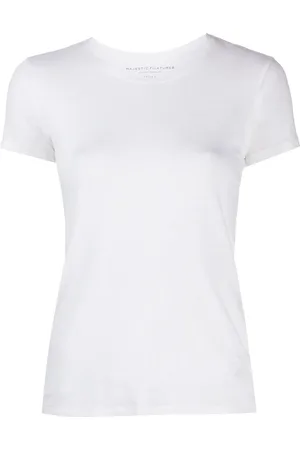 Majestic Ensfarvet T-shirt