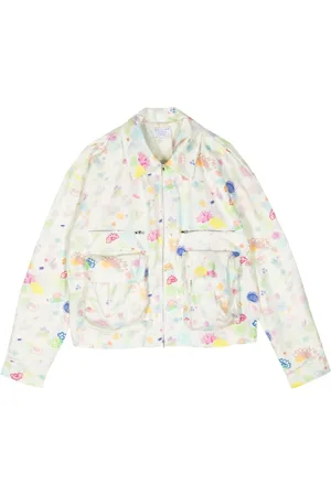 Collina Strada Bloom Doodle jakke i bomuldstwill