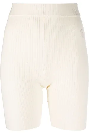 Sporty & Rich Ribstrikkede bikershorts med logomærke