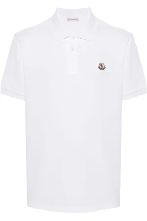 Moncler Polo i piqué med logo-applikation