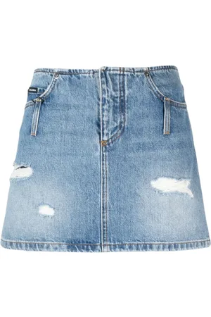 Dolce & Gabbana Kort denimnederdel med slitageeffekt