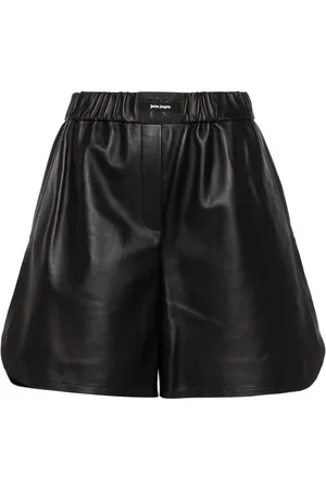 Palm Angels Shorts i læder med monogram-mærke