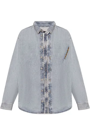 Y / PROJECT Denimskjorte med logobroderi
