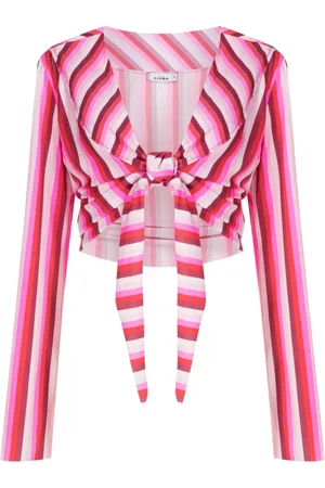 AMIR SLAMA Stribet cropped top