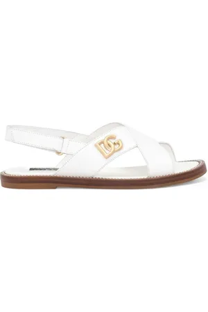 Dolce & Gabbana Sandaler i læder med logoplade