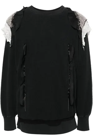Maison Margiela Sweatshirt med terry-stof og patchwork