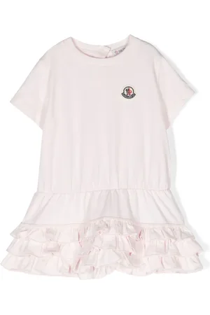 Moncler Kjole med flæsekant og logomærke