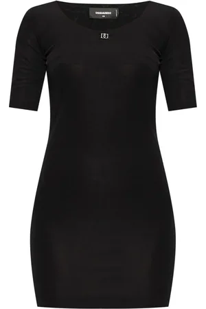 Dsquared2 Kort ternet kjole med logoplade