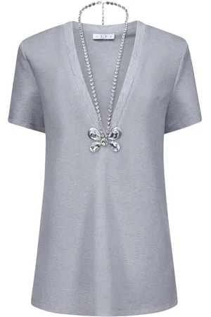AREA T-shirt-kjole med sommerfuglevedhæng